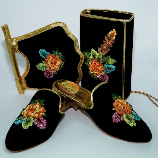 Belgha Femme Brodée avec Accessoires